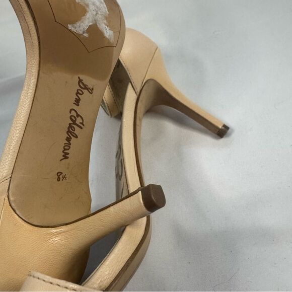 Sam Edelman Patti Ankle Strap Stiletto Sandal Beige Size 8.5 Open Toe Classic - Picture 5 of 9